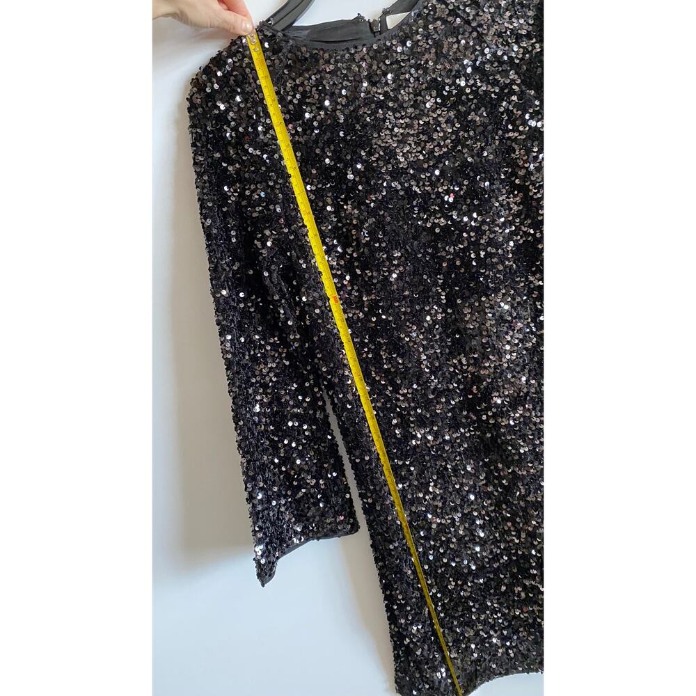 H&M Black Sequin A-Line Mini Dress XS - Picture 10 of 11
